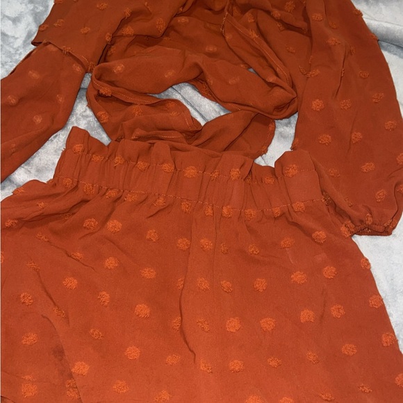 Rust Orange Polka Dot Jumpsuit - Picture 1 of 3
